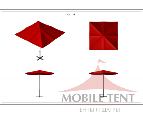 Зонт для кафе Desert 2х2 Схема 1