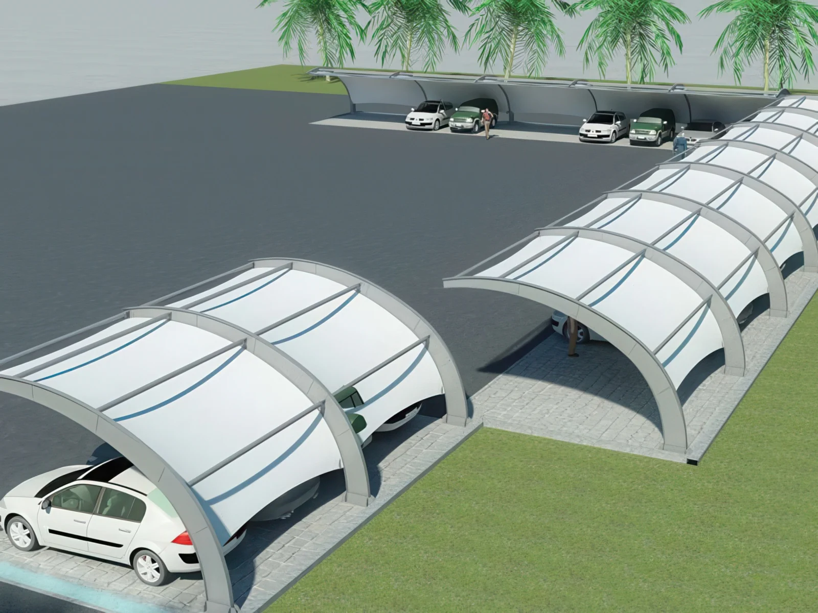 Навесы для автомобильных парковок проект 11