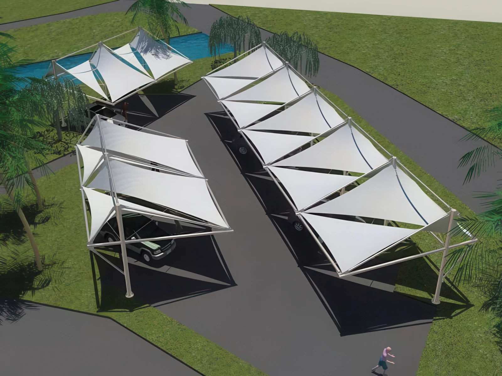 Навесы для автомобильных парковок проект 16