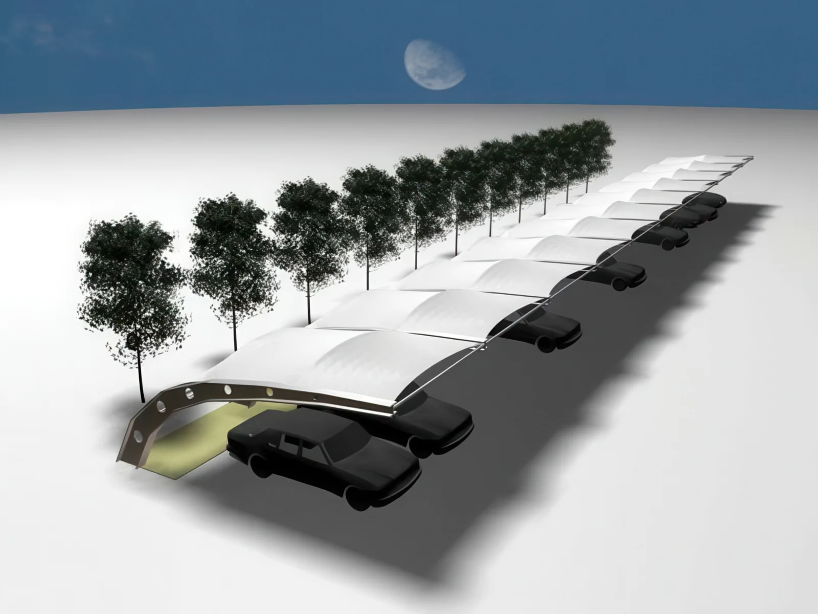 Навесы для автомобильных парковок проект 20