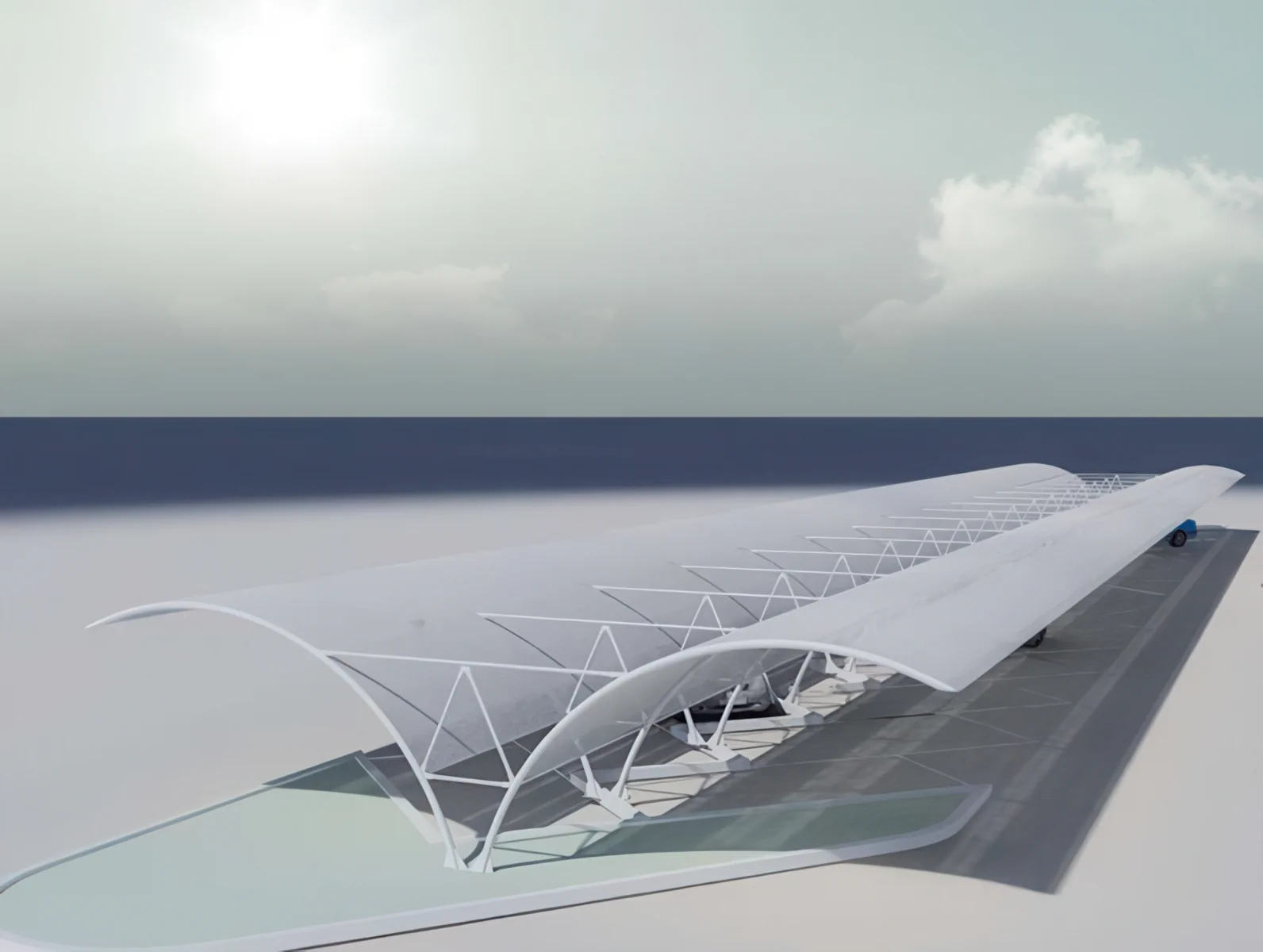 Навесы для автомобильных парковок проект 32