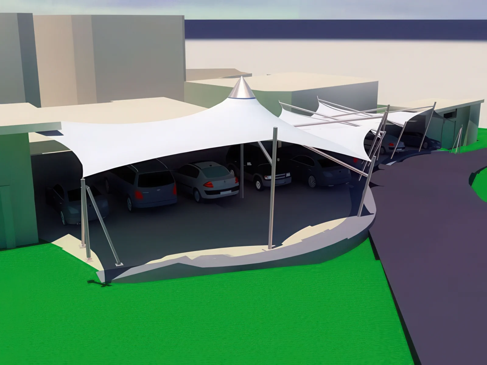 Навесы для автомобильных парковок проект 36