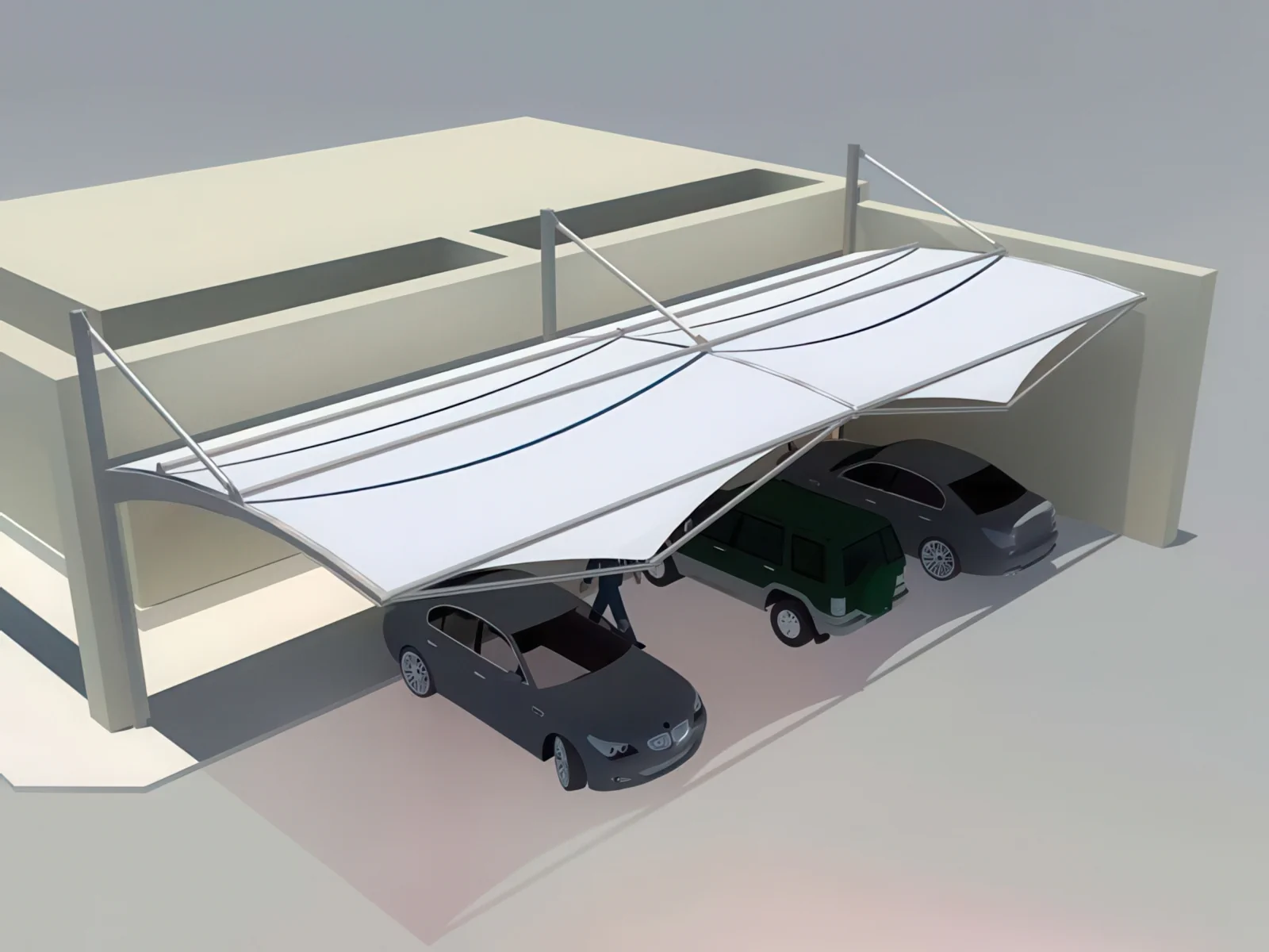 Навесы для автомобильных парковок проект 37