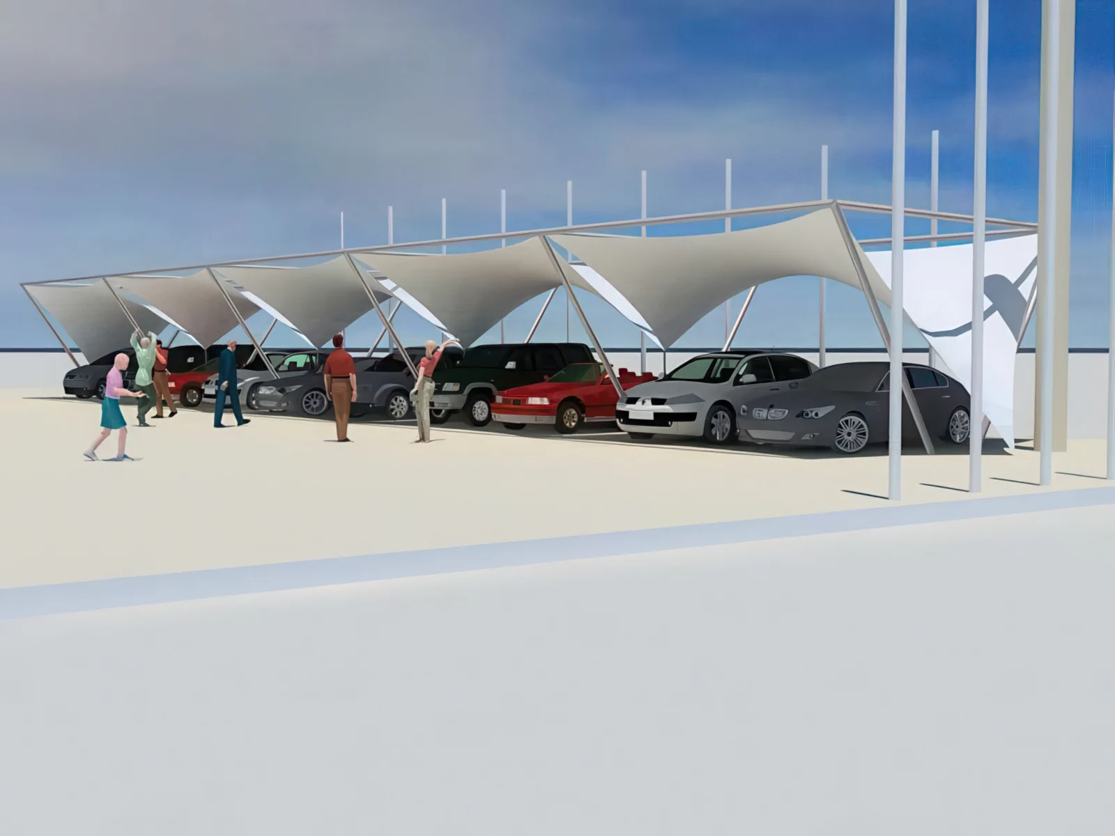 Навесы для автомобильных парковок проект 41