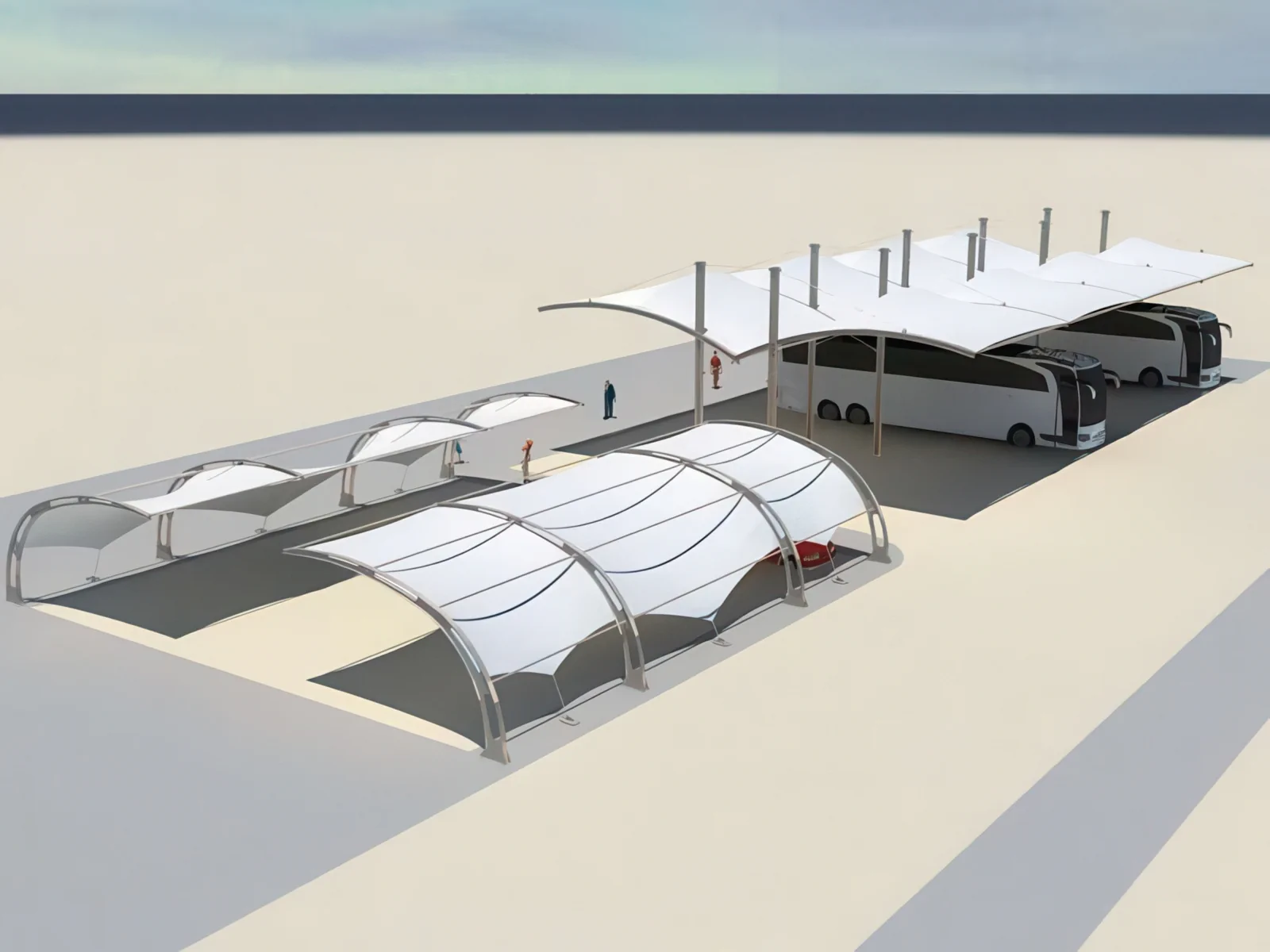 Навесы для автомобильных парковок проект 45