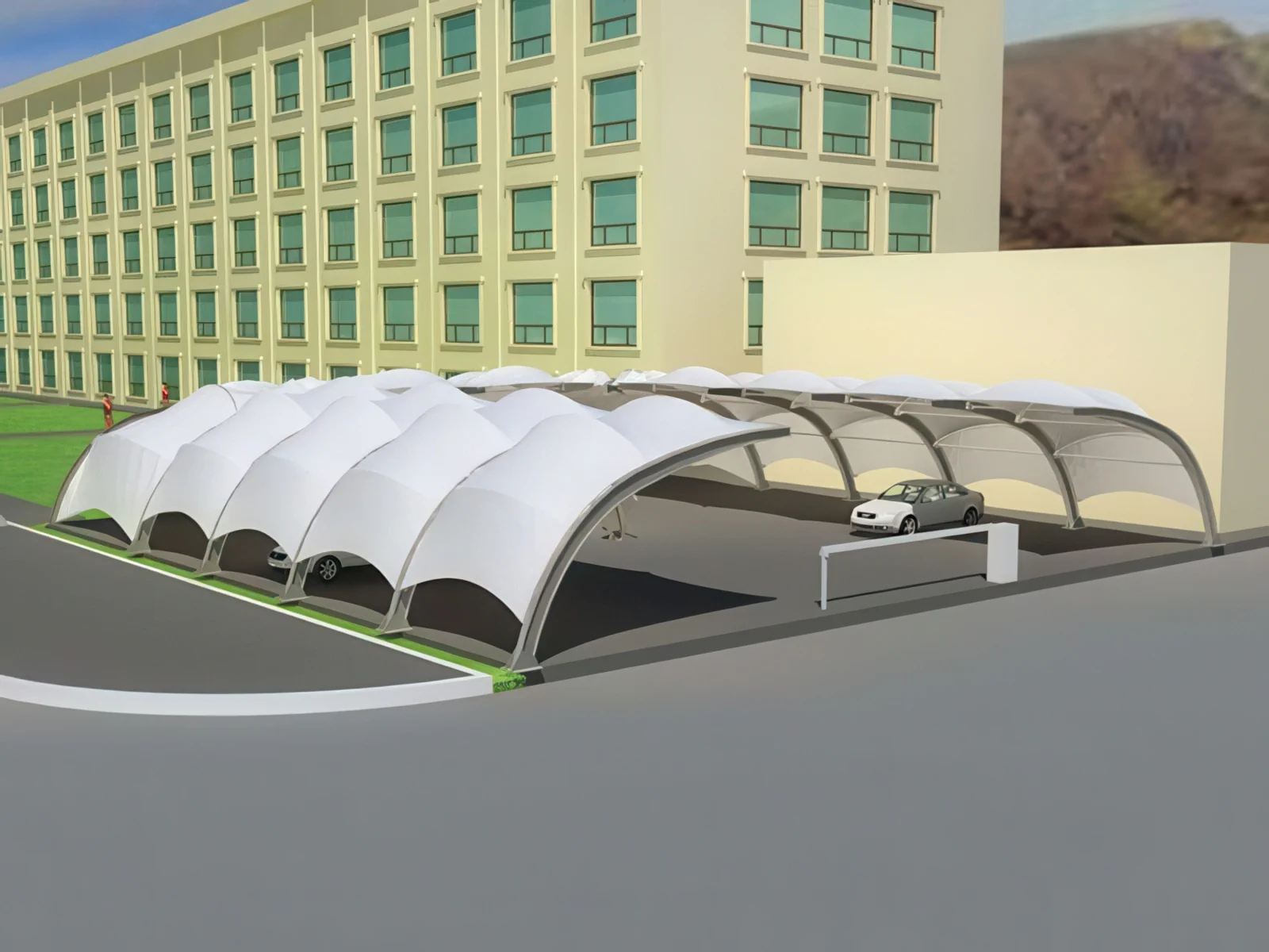 Навесы для автомобильных парковок проект 47