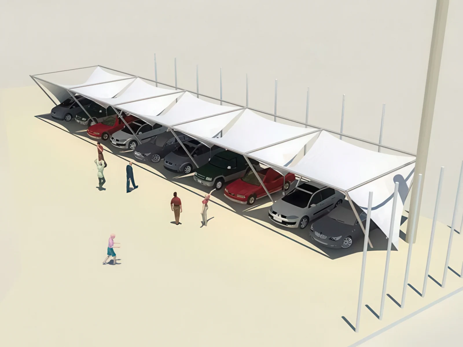 Навесы для автомобильных парковок проект 51