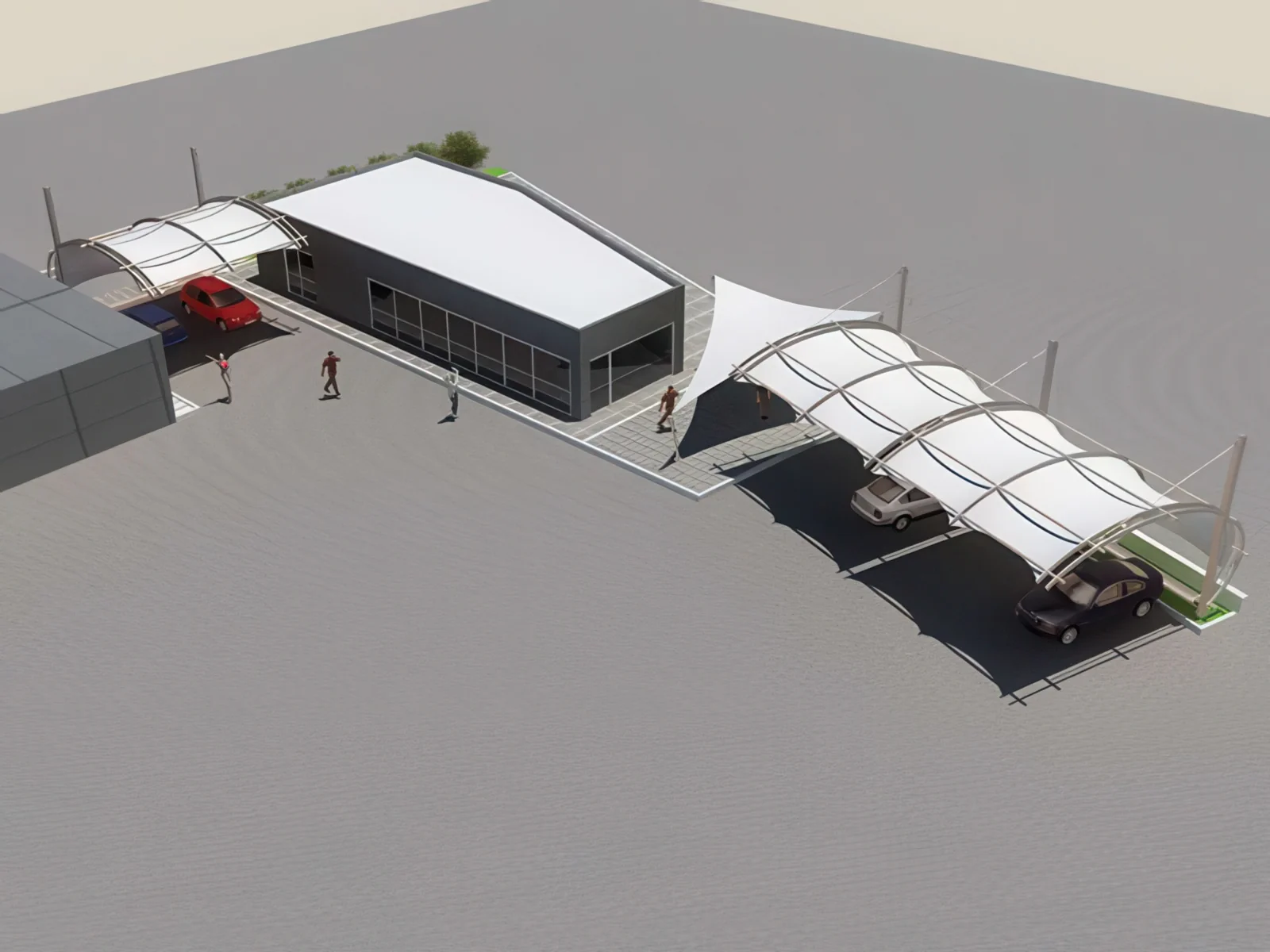 Навесы для автомобильных парковок проект 52