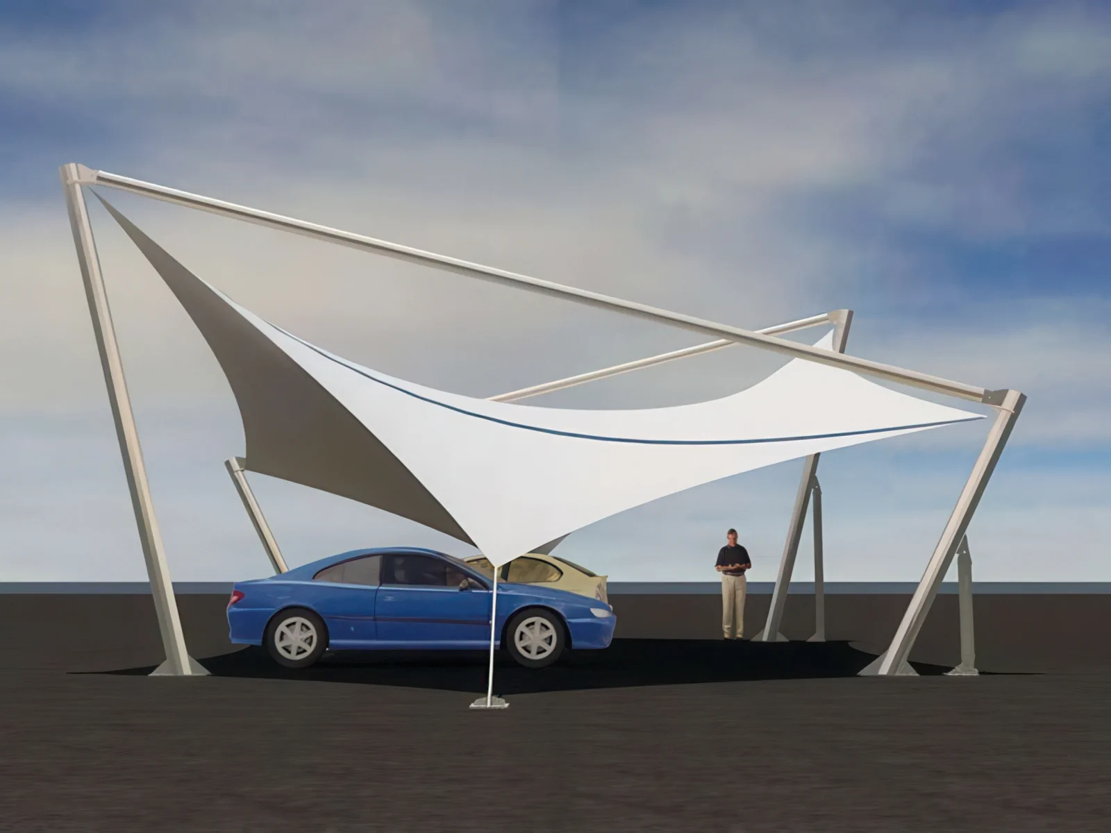 Навесы для автомобильных парковок проект 54