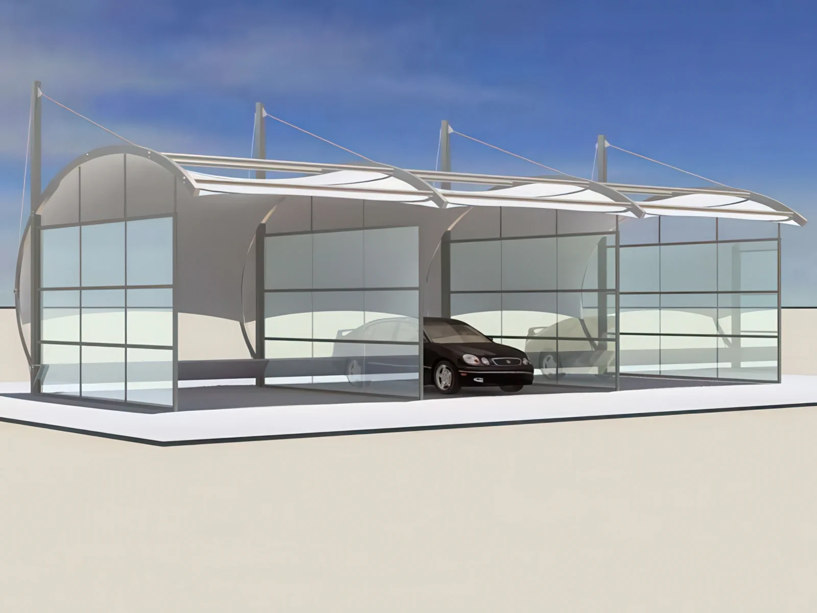 Навесы для автомобильных парковок проект 64