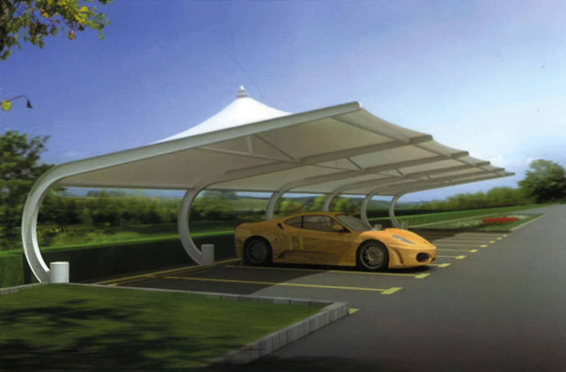 Навесы для автомобильных парковок проект 74