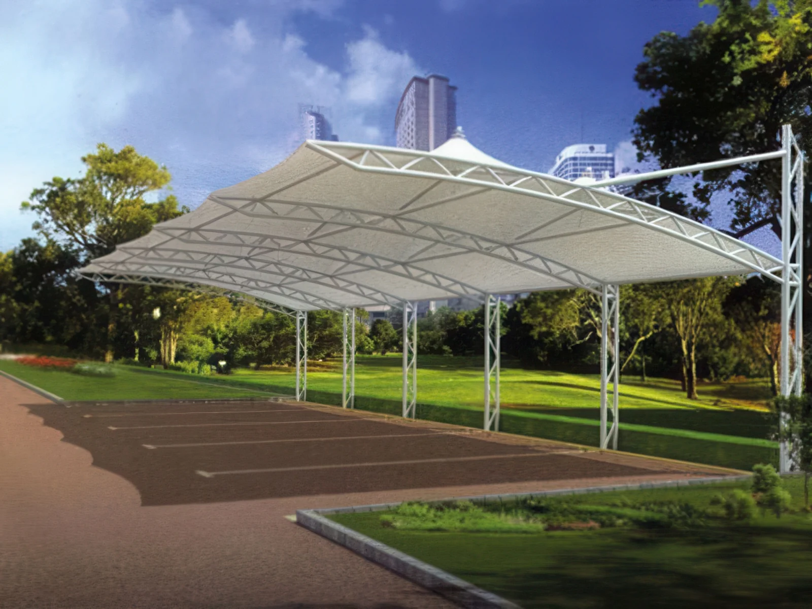 Навесы для автомобильных парковок проект 77