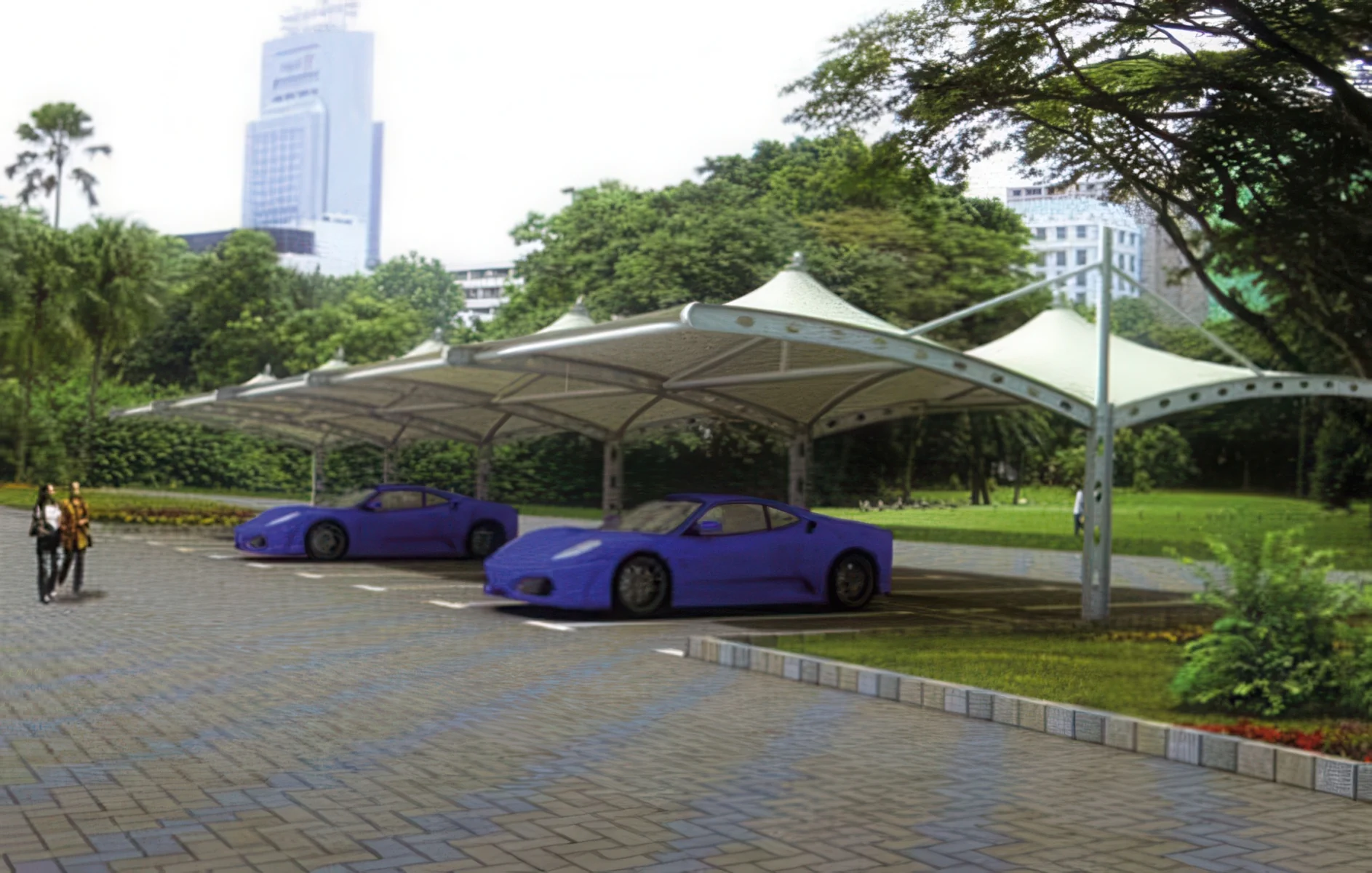 Навесы для автомобильных парковок проект 78