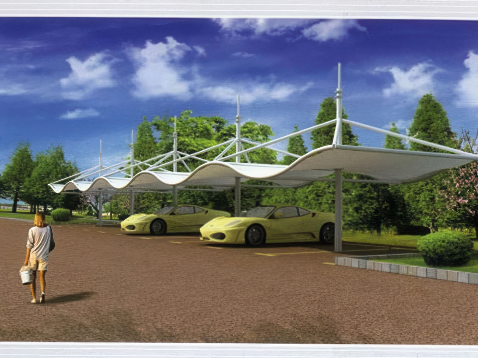 Навесы для автомобильных парковок проект 86