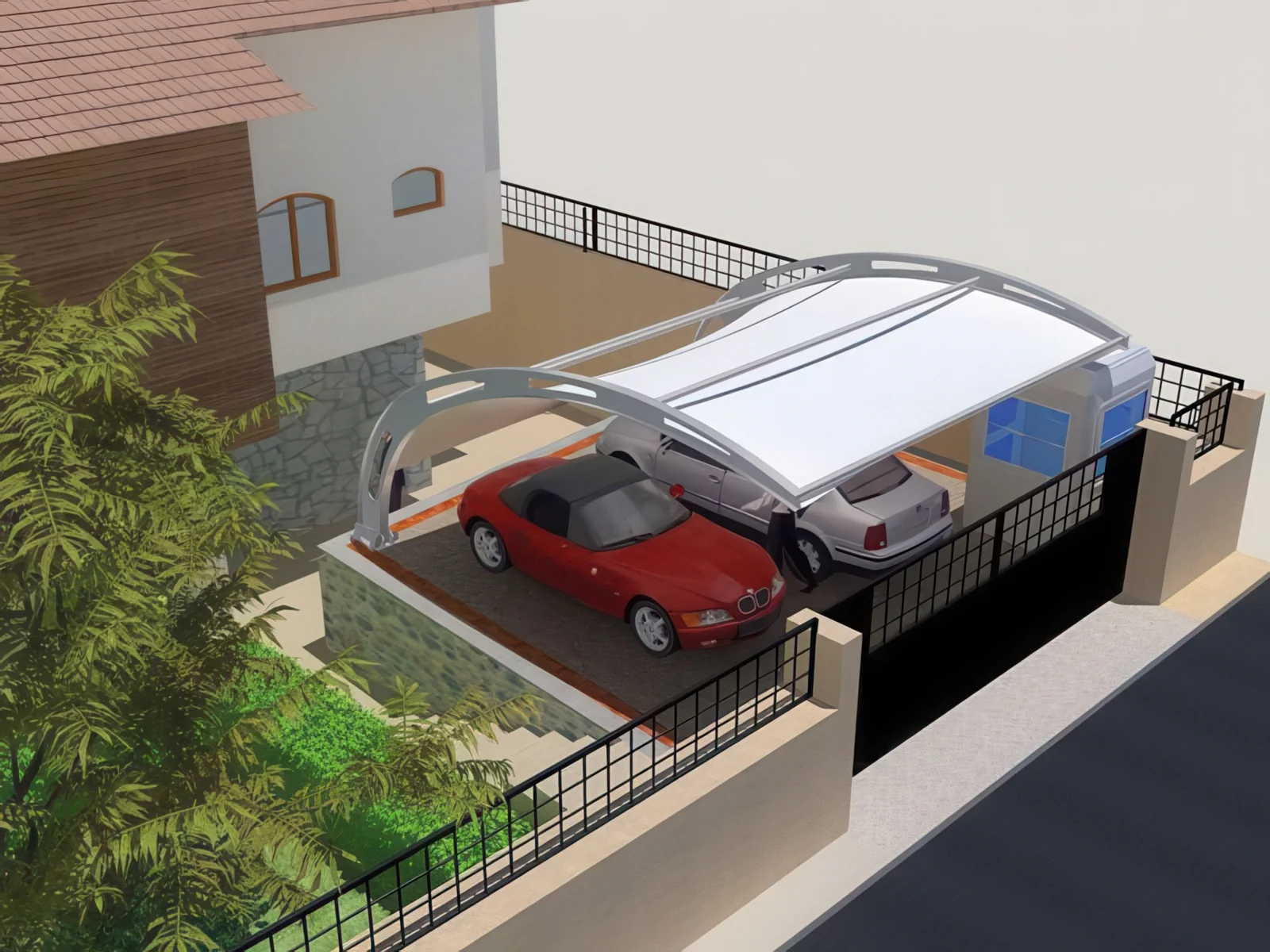 Навесы для автомобильных парковок проект 88