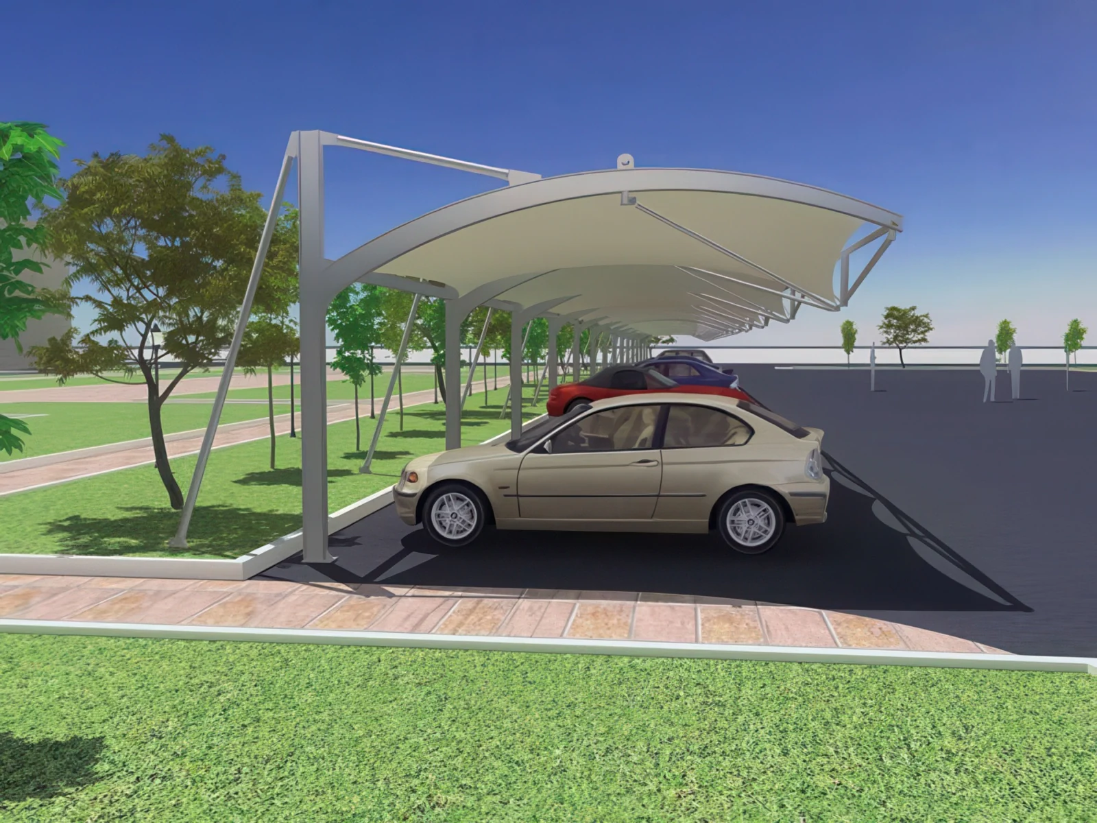 Навесы для автомобильных парковок проект 91