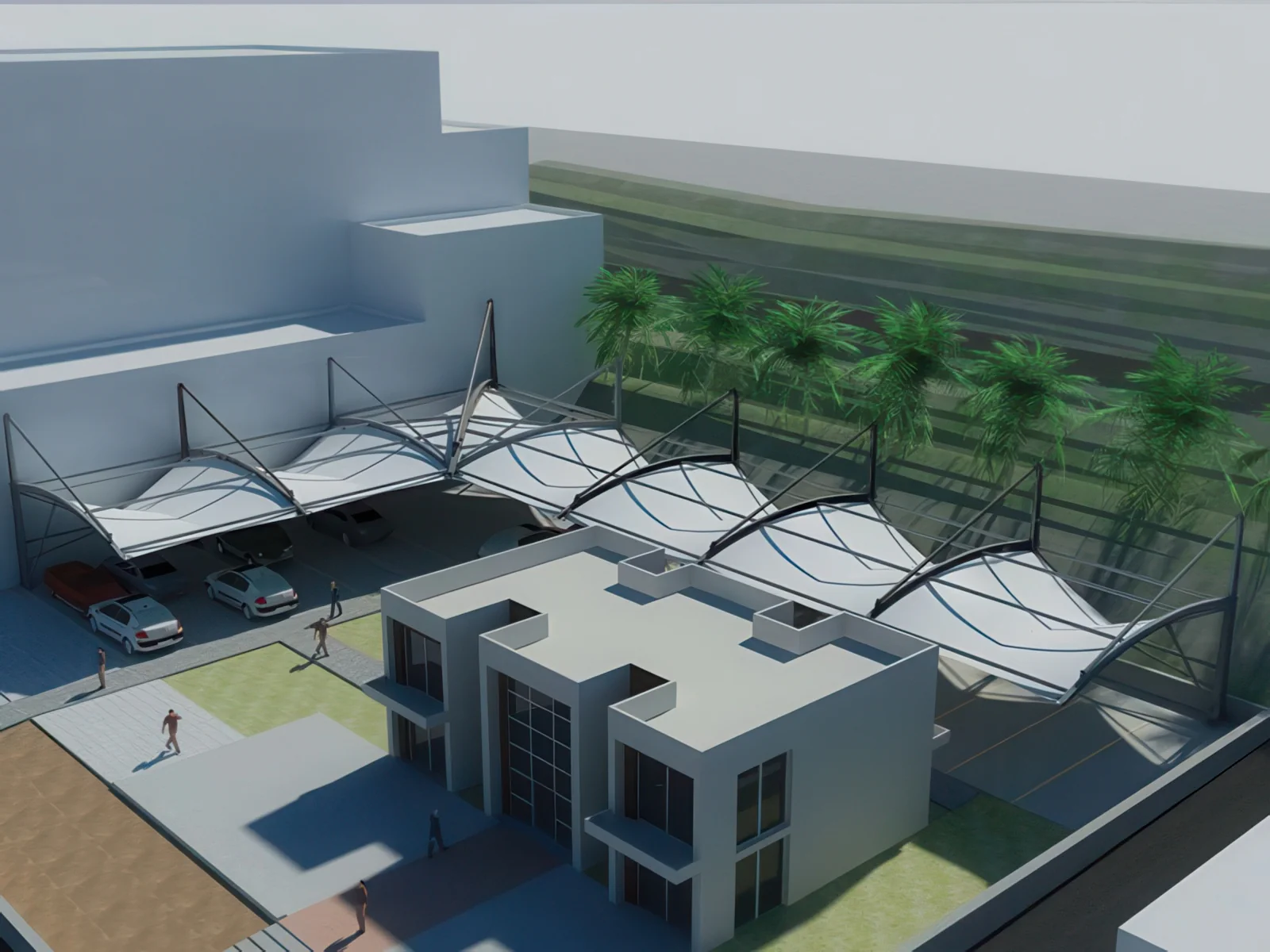 Навесы для автомобильных парковок проект 94