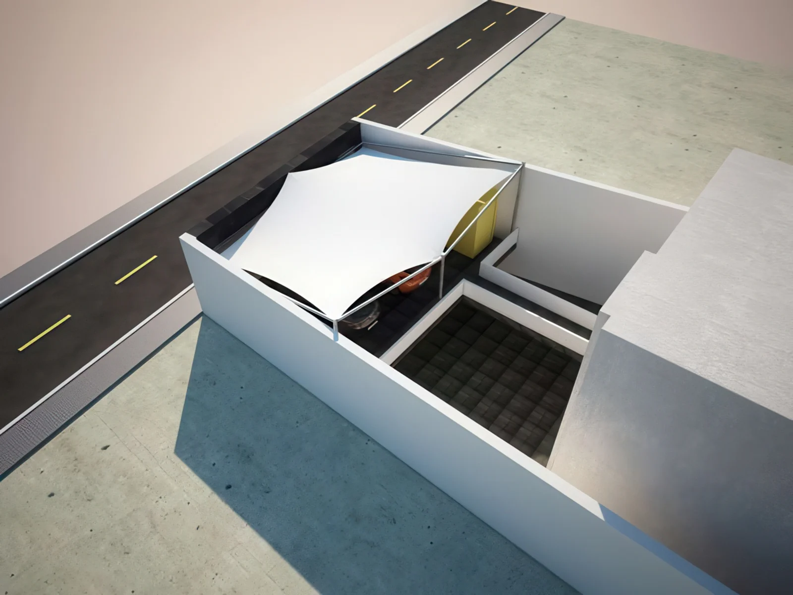 Навесы для автомобильных парковок проект 106