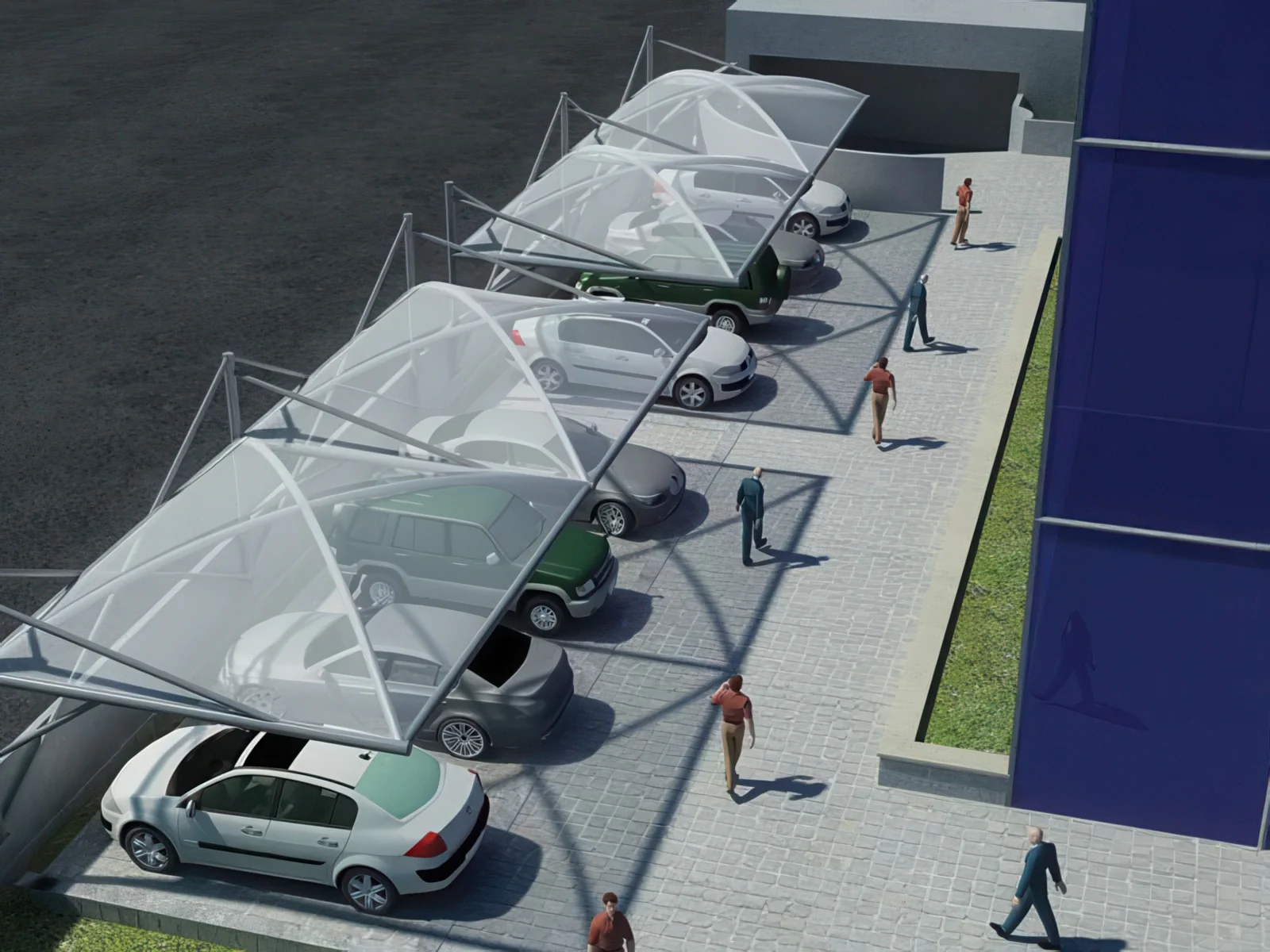 Навесы для автомобильных парковок проект 107