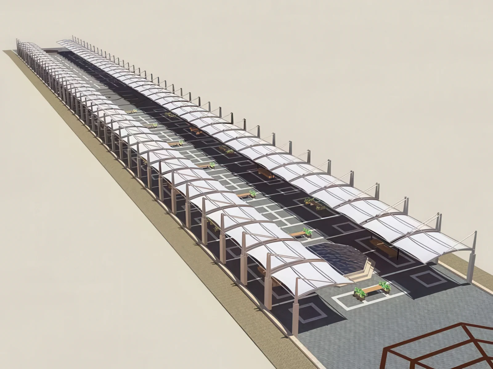 Навесы для пеших зон проект 32