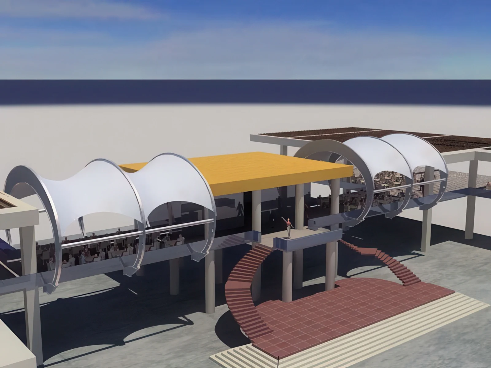 Навесы для пеших зон проект 45