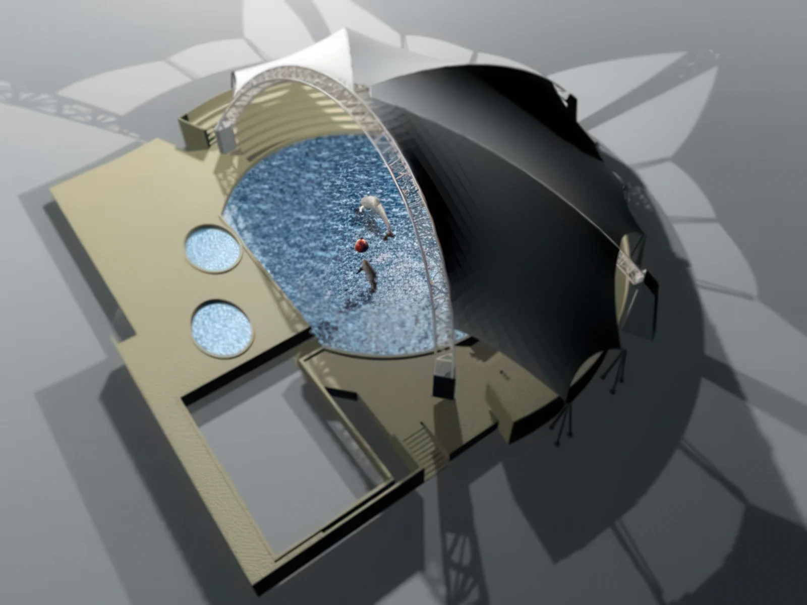 Тенты для зоны бассейна проект 1