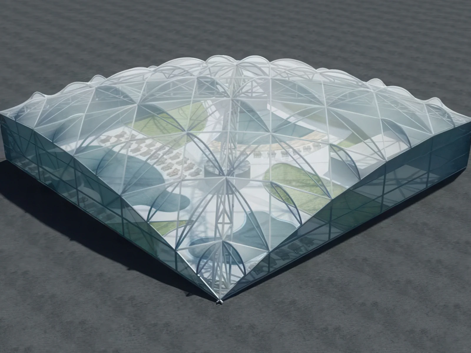 Тенты для зоны бассейна проект 5