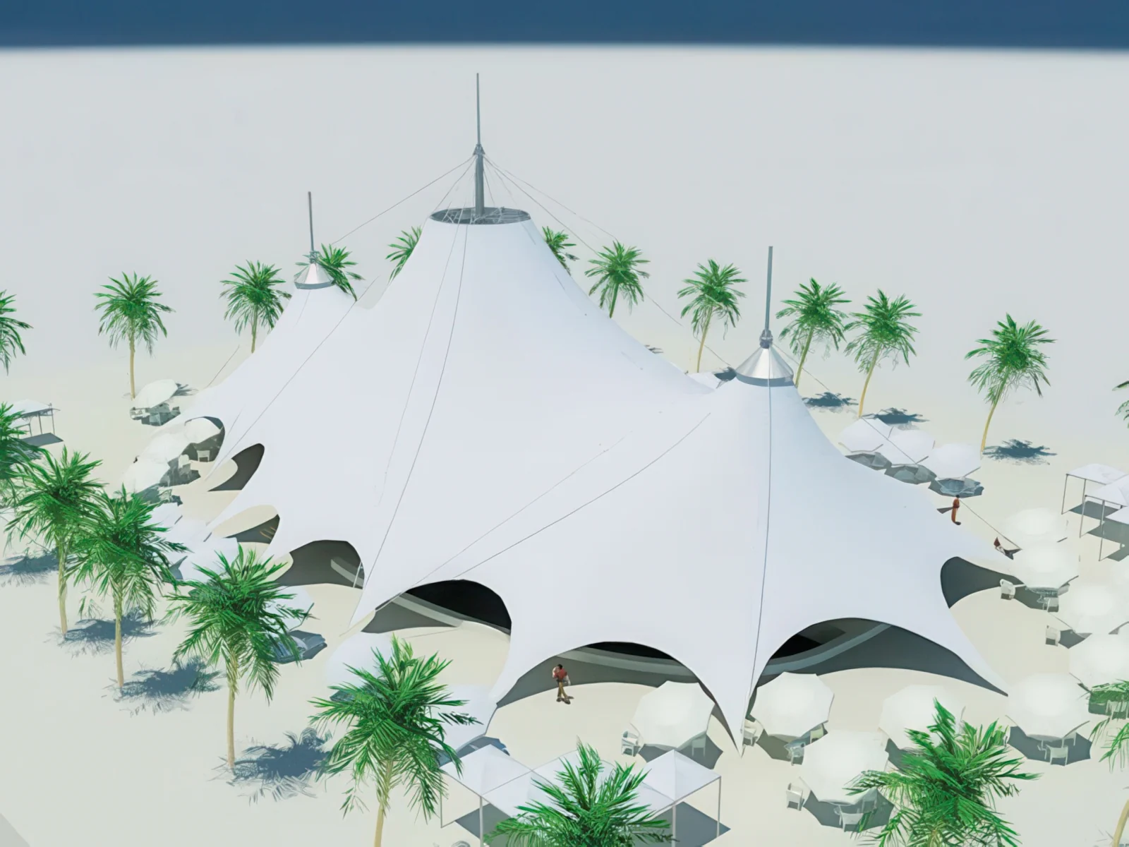 Тенты для зоны бассейна проект 25