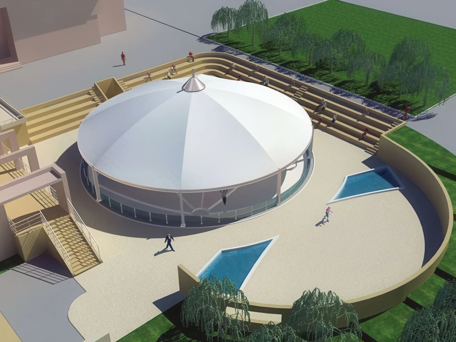 Тенты для зоны бассейна проект 28