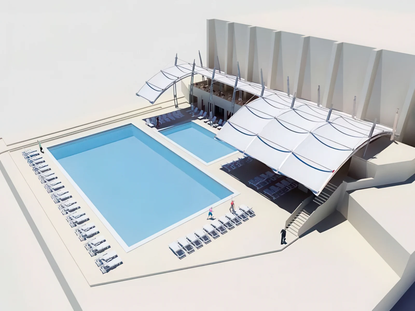 Тенты для зоны бассейна проект 39