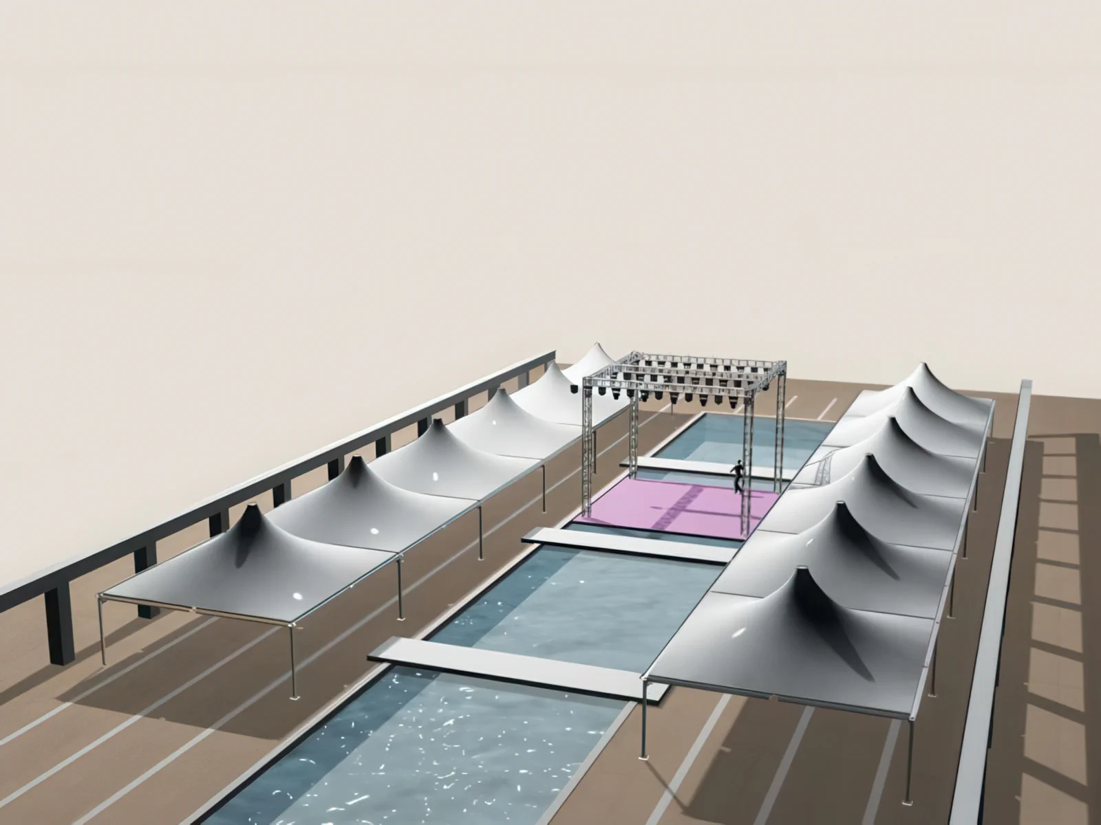 Тенты для зоны бассейна проект 46