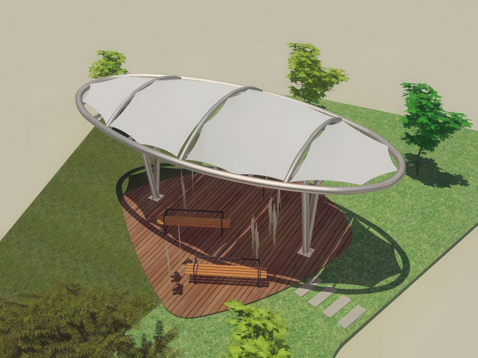 Тенты для социальных объектов проект 27