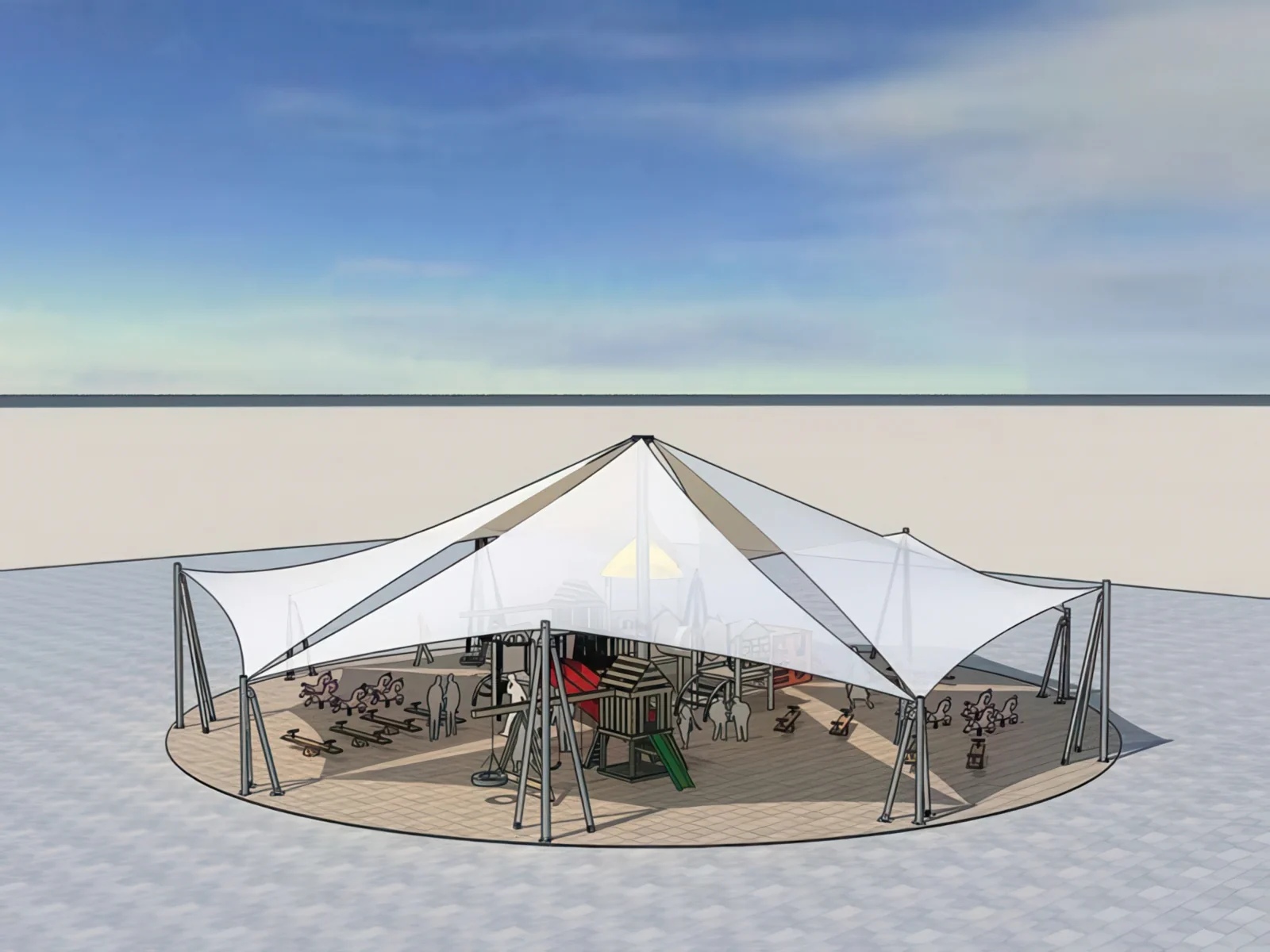 Тенты для социальных объектов проект 48