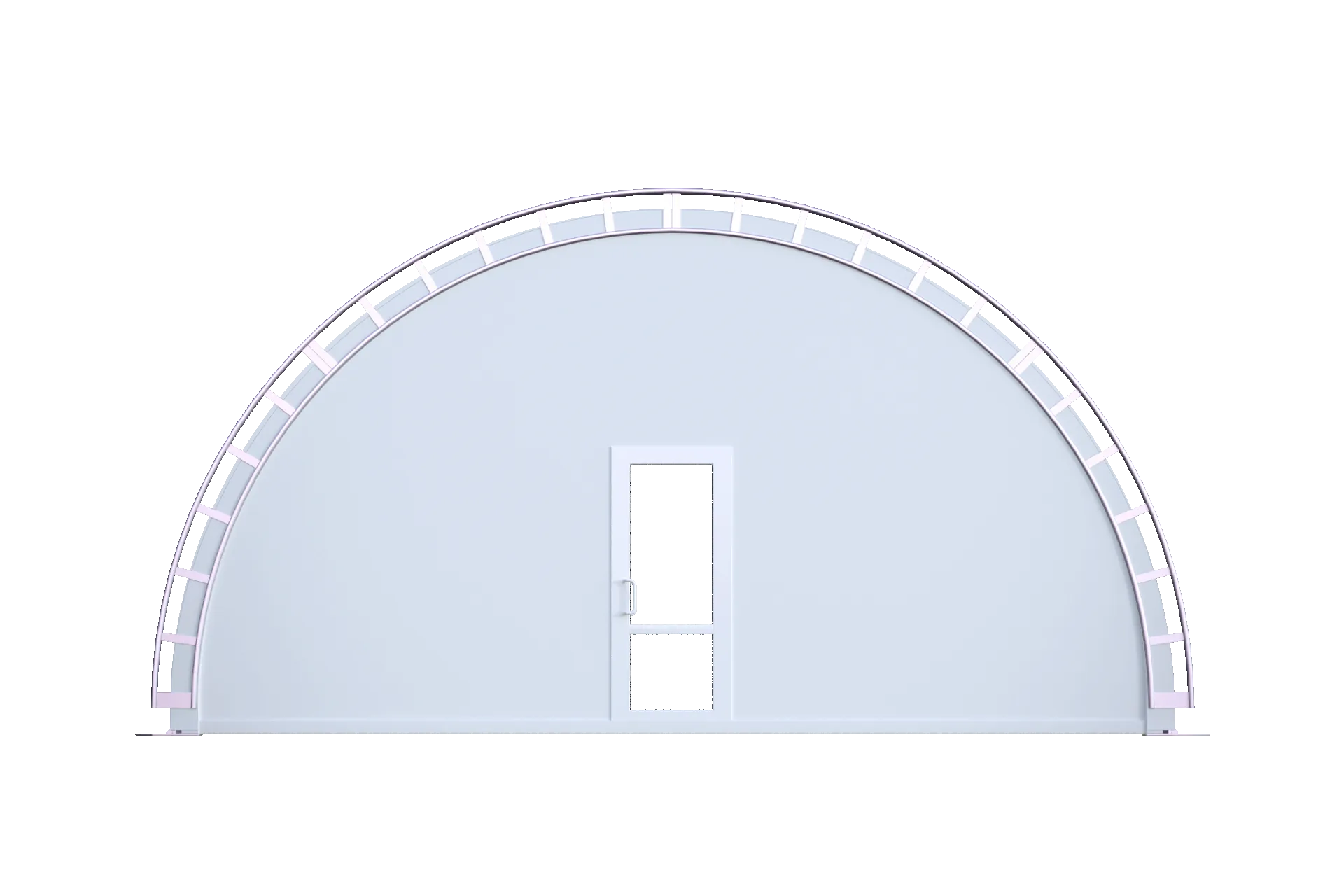 Стена сплошная 6 м белая с одностворчатой ПВХ дверью