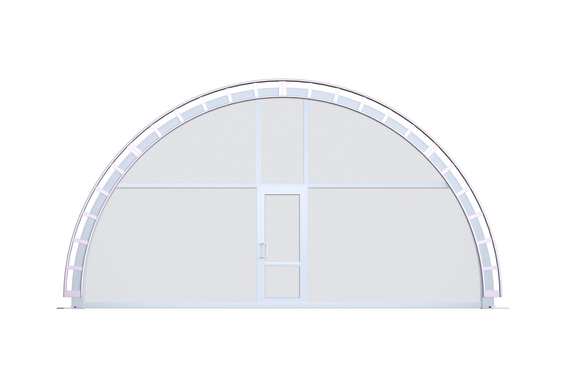 Стена сплошная 6 м прозрачная с одностворчатой ПВХ дверью